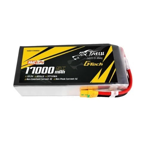 17000mAh 5C 22.2V 6S1P Tattu Semi Solid G-Tech Lipo Battery with XT90S-F Battery