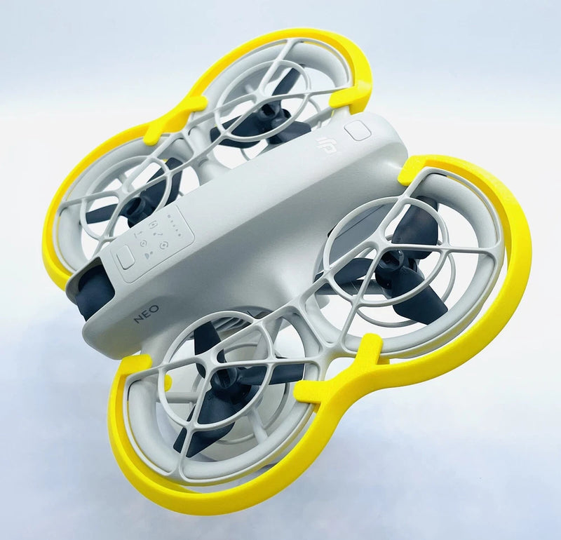 Yellow prop guard bumper protector for DJI drone, with circular duct-style frame
