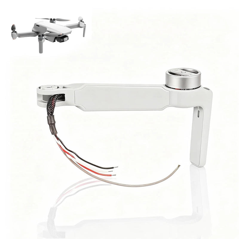 White drone front right motor arm assembly with connected wiring harness