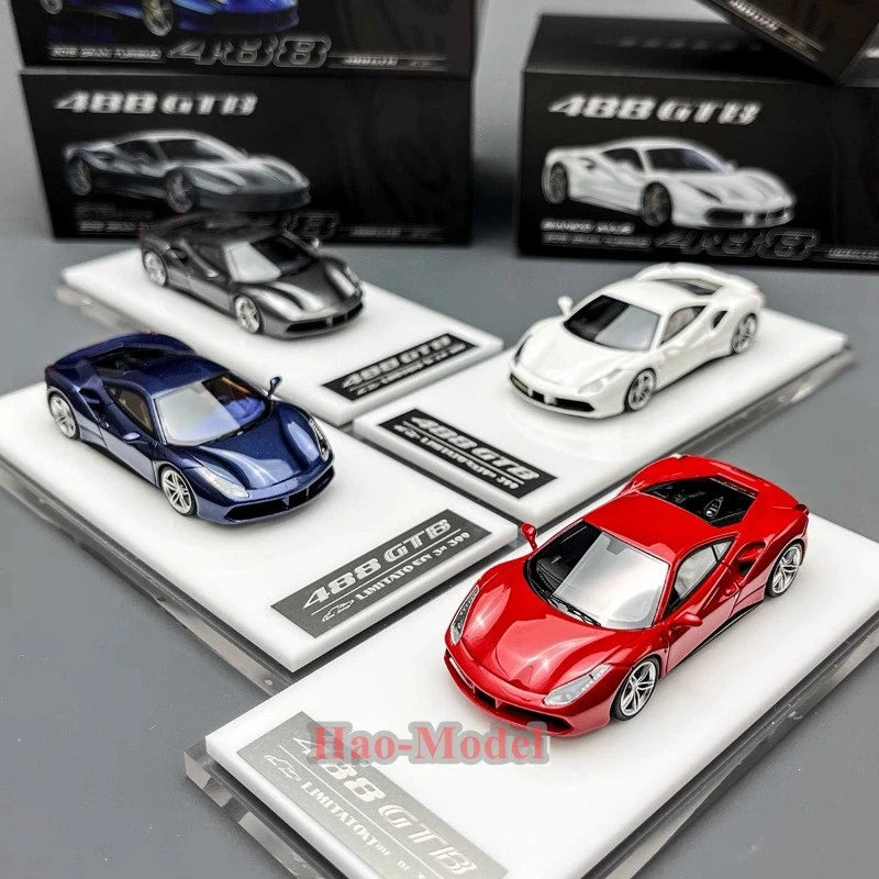 1:64 Ferrari Cavallino Rampante 488 GTB Limited Resin Metal Diecast Car Model