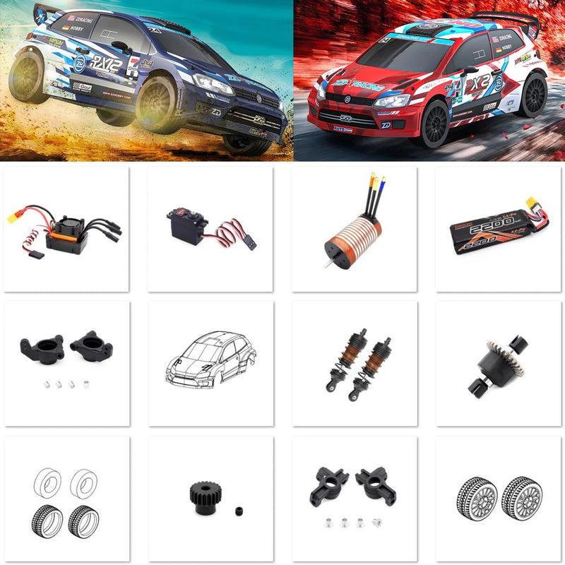 ZD RACING RX12 RC Car?Shock Absorbers Rear Hub Wheel Battery Brushless Motor ESC
