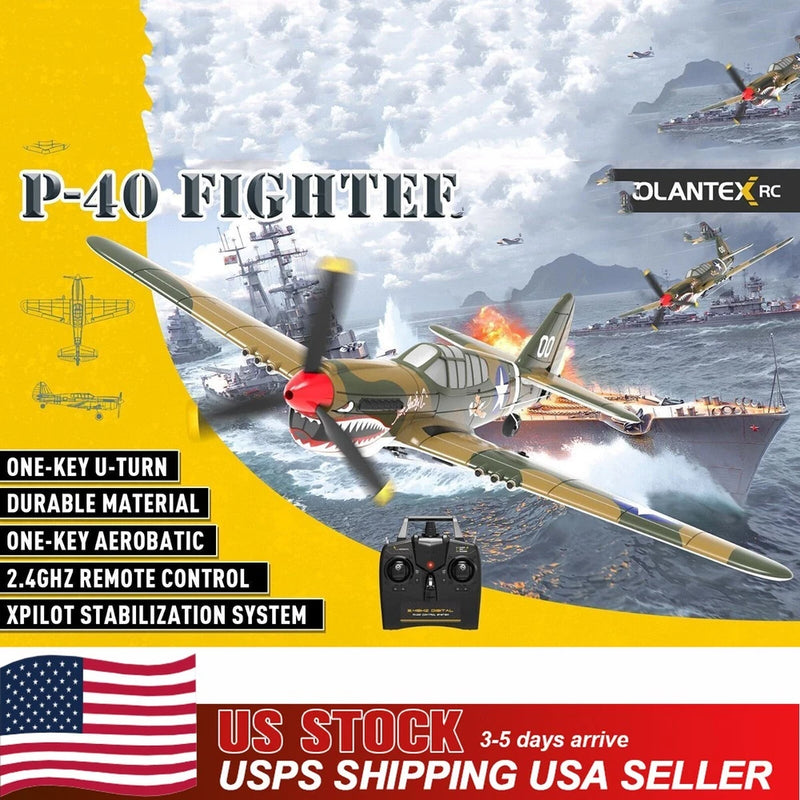 US Volantex P40 RC Airplane 4CH 6Axis Gyro Fixed Wing Remote Plane 2.4G Fighter