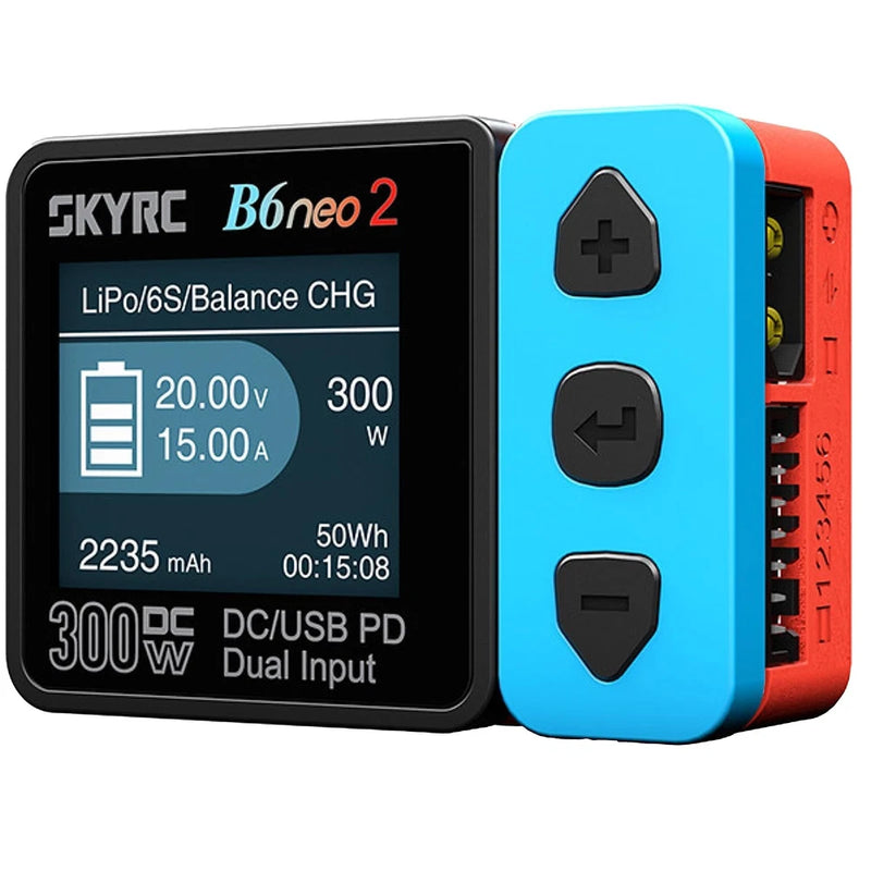 Smart Balance Lipo Battery Charger 1S-6S, 300W DC, 80W PD, Discharger & Storage Battery