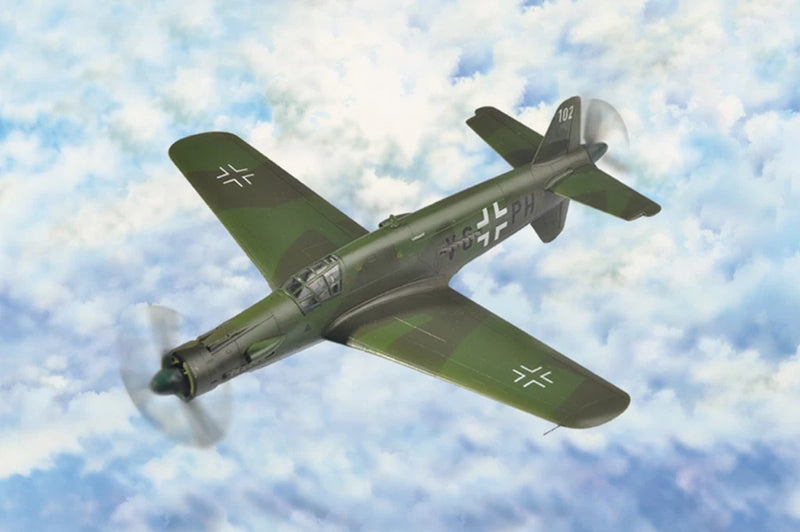 Green Dornier Do335 aircraft model with German crosses and unit number markings