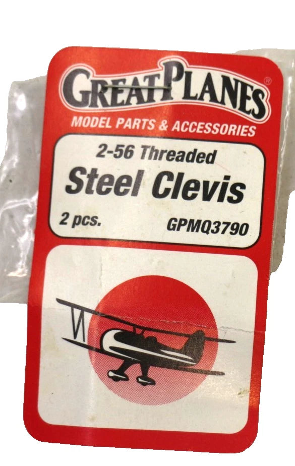 GREAT PLANES 2-26 Threaded Steel Clevis 2 pcs GPMQ3790