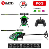 Green and black RC helicopter toy with 2.4GHz controller and 6-axis gyro