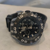 Invicta Subaqua men's wristwatch, black dial, silver bezel, black rubber strap