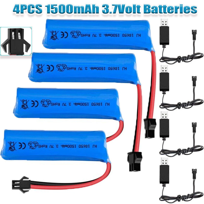 4pcs 3.7V 1500mAh Rechargeable Battery For RC Toys Car Boat Helicopter Airplane Battery