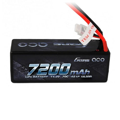7200mAh 4s 70C 14.8V Gens Ace HardCase Lipo Battery 14# with Deans Plug Battery