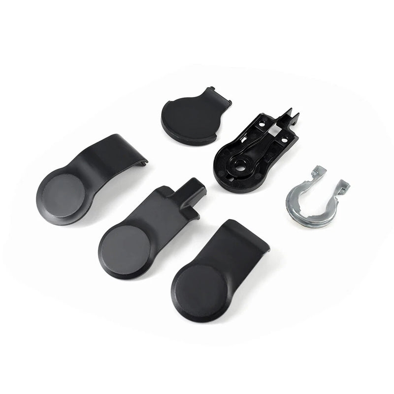 Black PTZ gimbal camera cover cap shell set with mounting clips for drone