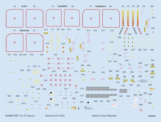 1/48 Eduard Decal Su-27 stencils for Academy/Kittyhawk/Hobby Boss/GWH