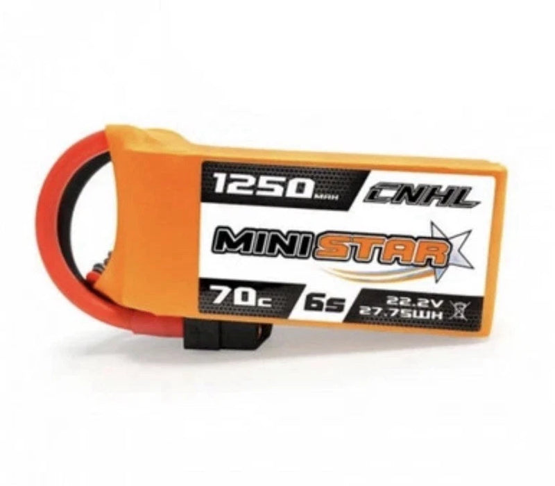 CNHL MiniStar 1250mAh 22.2V 6S 70C Lipo Battery with XT60 Plug Battery