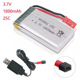 3.7V 1800mah Lipo Battery 25C JST Connector +USB Charger For RC Drone Quadcopter