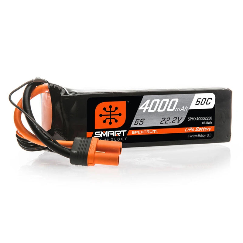 6-cell 4000mAh LiPo battery with orange IC5 connector, 22.2V 50C label