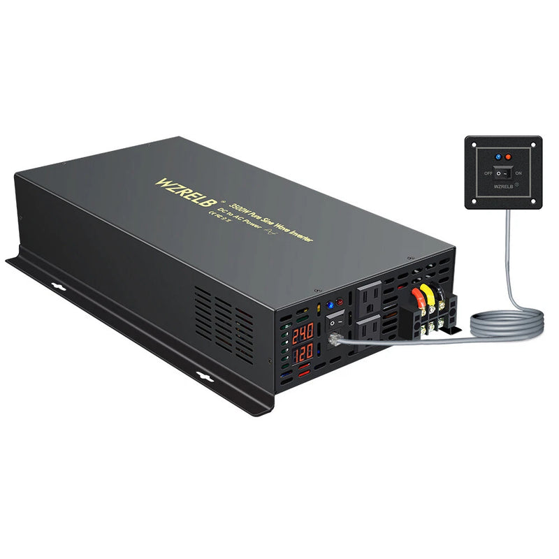 Power Inverter 3500w Pure Sine Wave DC 24V to AC 110V  Car Truck Camp Motor Home
