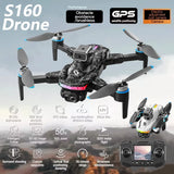 Drone S160 8K avec ¨¦cran, photographie HD, ¨¦vitement d¡¯obstacles, mod¨¨le pliable