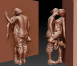 1/35 1/43 1/64 1/87 Miniature Kiss Couple Lover Scene Props Figure For Car