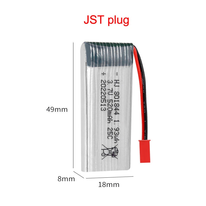 3.7V 520mAh rechargeable Lipo Battery JST plug for Hubsan H107P RC Camera Drone