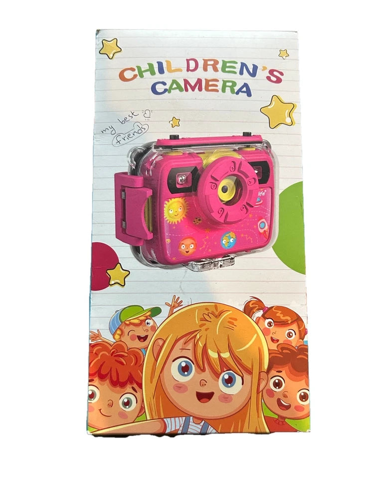 Ourlife Kids Camera Pink Selfie Waterproof Action with 8GB TF Card Toddler Girl