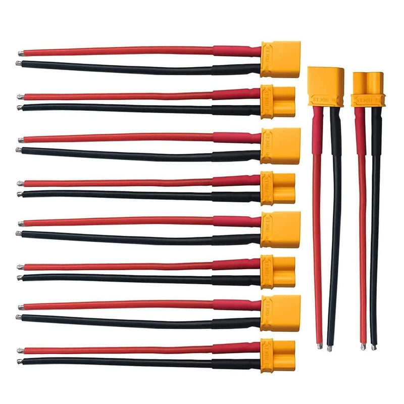 5Pairs XT30 Plug Male Female Connector with 100mm 16AWG Silicone Wire for RC ... Battery
