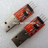 Two red PCB USB buck converter modules with 3-pin header for 3.3V output