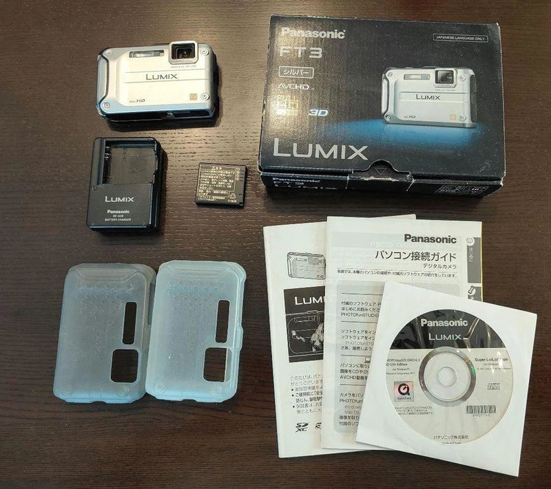 Panasonic LUMIX FT3 Silver Waterproof Compact Camera From Japan