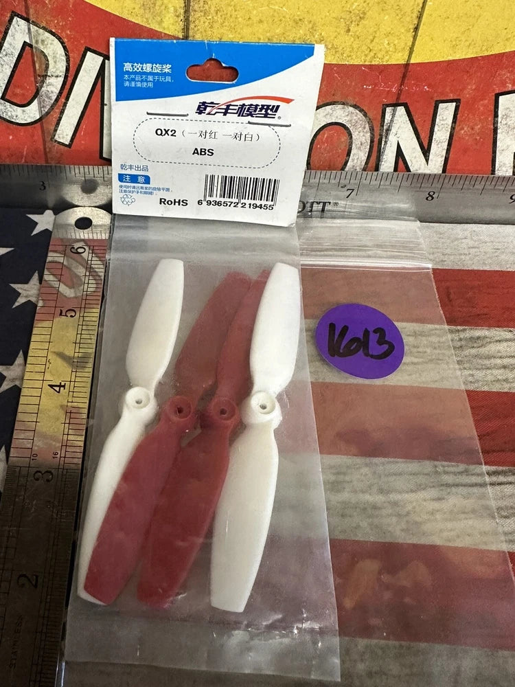 ABS QX2  Props Propellers Main Blades for: RC Drone Accessories 4pc. Red & White
