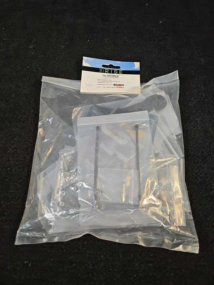Racing drone full chassis kit with frame parts in clear plastic bag