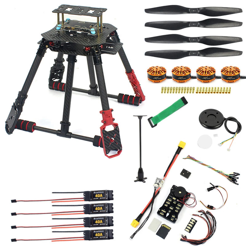 4-Alexs RC Drone PIX PX4 32 Bits 560mm Frame 1455 Props 700KV 40A ESC AT9S Radio