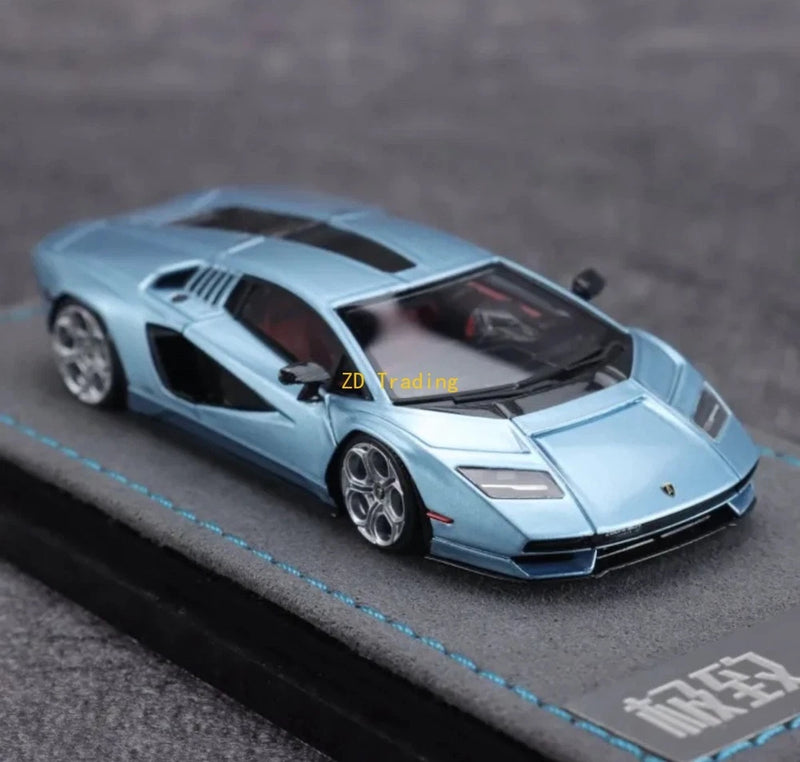 ZD EC 1:64 Ice Blue Countach LPI800-4 Racing Sports Model Diecast Resin Car BN
