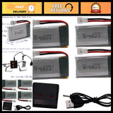 4 Pack 3.7V 500mAh Lipo Battery for RC Quadcopter Drone & Remote Control Aircraf Battery