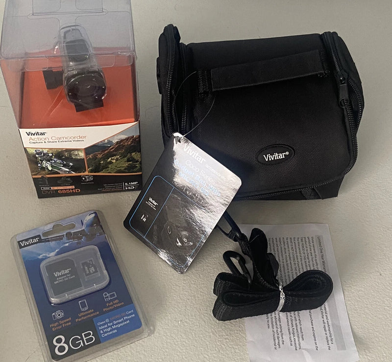 Vivitar DVR 685HD Action Camcorder New In Box W/New Carrying Bag