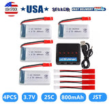 3.7v 800mah Lipo Battery 902540 with Charger for Mjx R/c X400 X500 X800 Hj819 X2