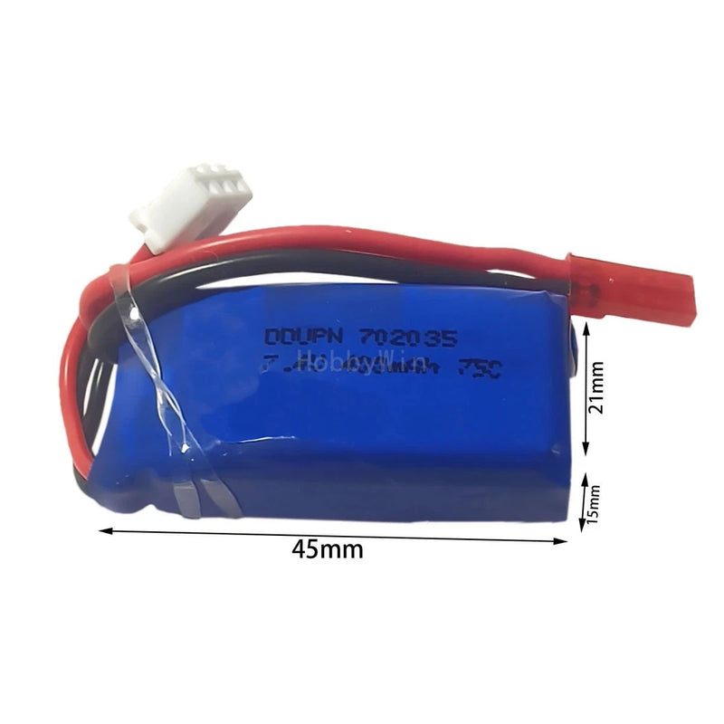 7.4V 2S 400mAh 75C LiPO Battery JST Plug for RC Plane Heli Quad Copter FPV Drone Battery
