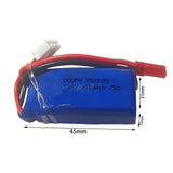 7.4V 2S 400mAh 75C LiPO Battery JST Plug for RC Plane Heli Quad Copter FPV Drone Battery