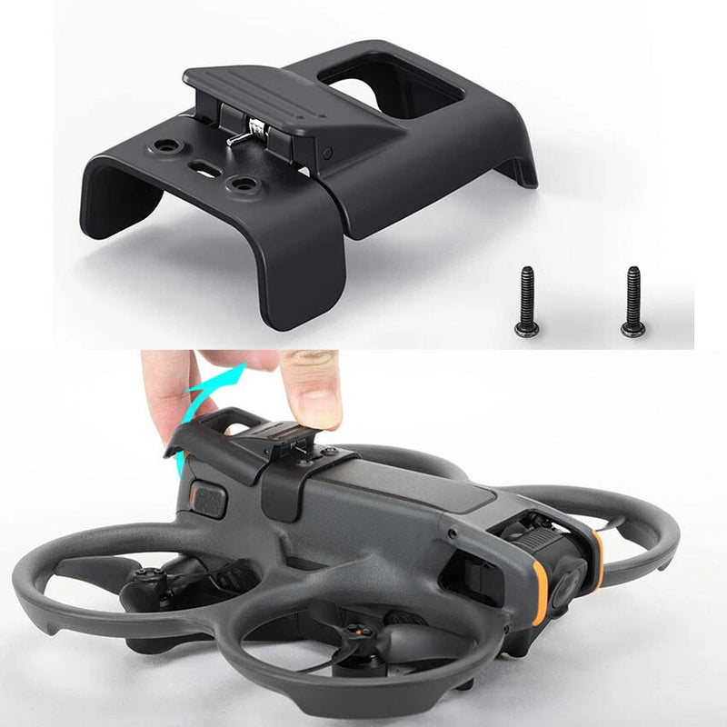 Drone battery anti-release clip with two screws, black plastic accessory