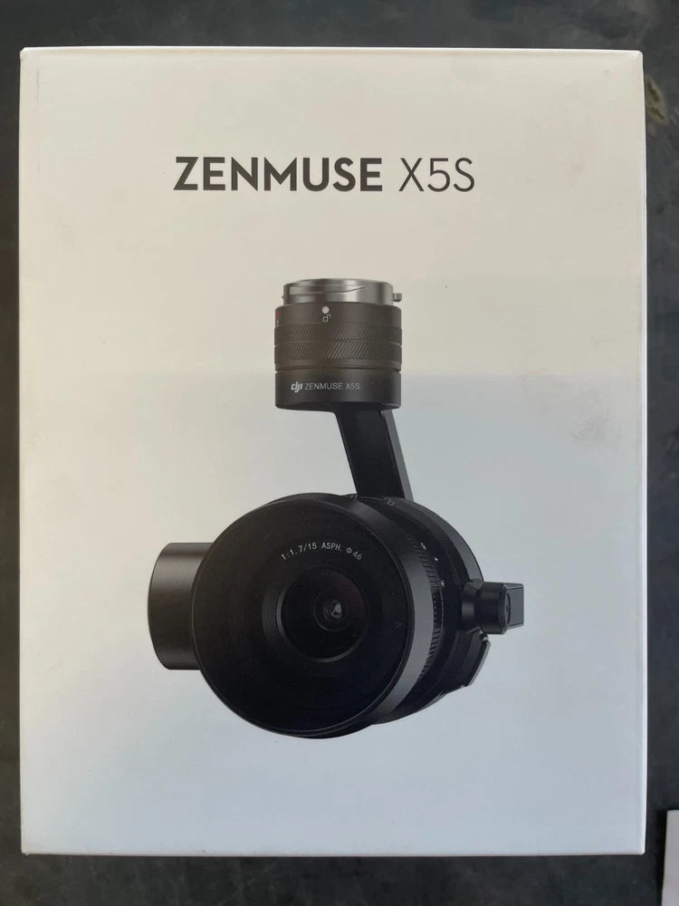 DJI Zenmuse X5S gimbal camera with 15mm lens, black cylindrical housing