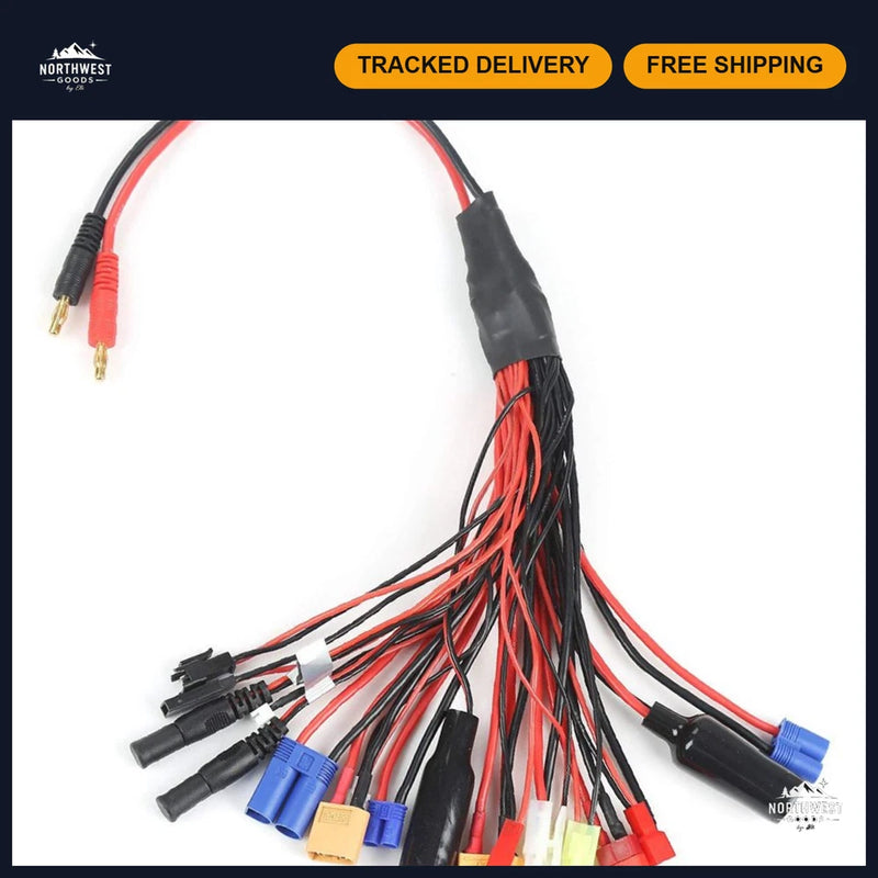 Multi Plug RC Lipo Battery Charger Adapter - 20 in 1 Squid for TRX, Tamiya, EC3, Battery