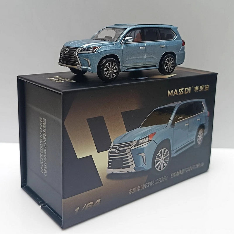 MASDI 1/64 Scale  LX570 SUV Blue Diecast Car Model Toy Collection Gift