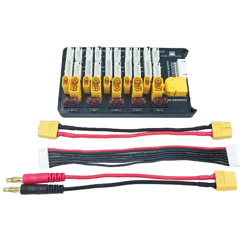 XT30 RC Lipo Battery Parallel Charging Board - Supports 5 Packs for 2S-6S4278