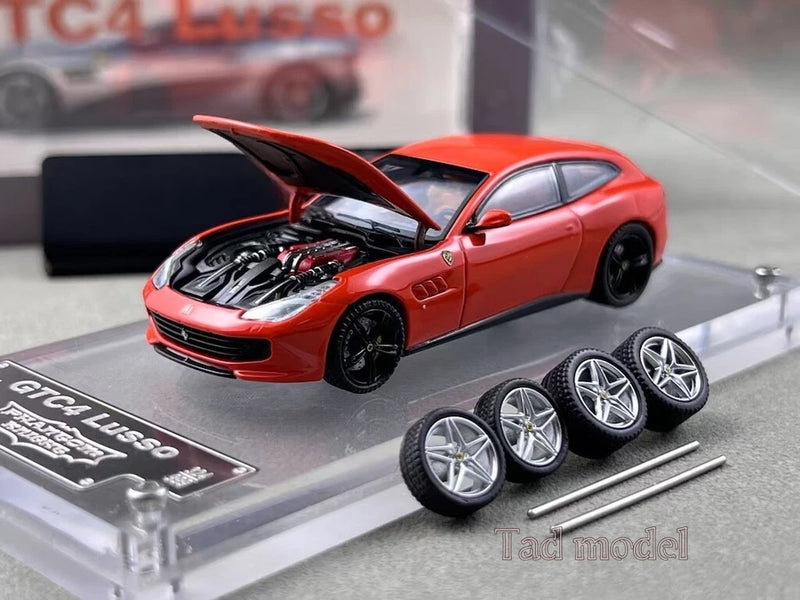 PK 1:64 Orange GTC4 Lusso Coupe Racing Sports Model Diecast Display Car