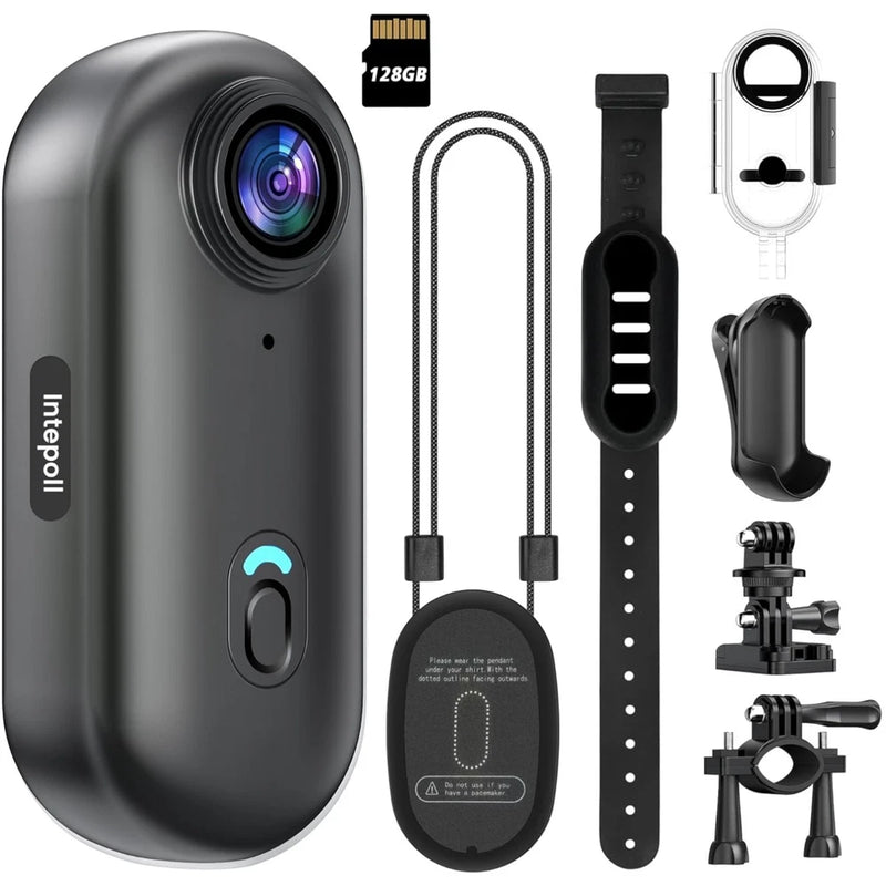 Rugged 4K Action Camera with Magnetic Mount & 128GB Storage for Adventurers