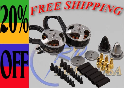 MT2206-2000KV Self-locking CW CCW Multi-Rotor Motor(2pcs/bag) FPV RCTimer USA