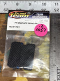 Graphite servo plate, dark carbon-fiber sheet in clear bag with blue screws