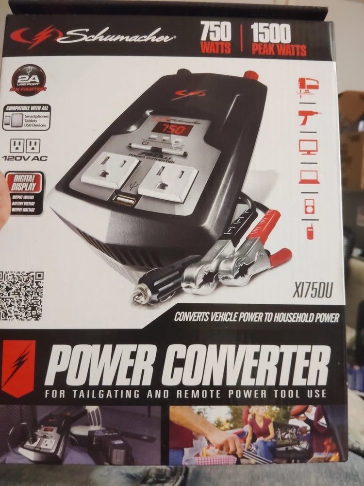 Schumacher X175DU 750 Watts/1500 Peak Watts Power Converter Tailgating