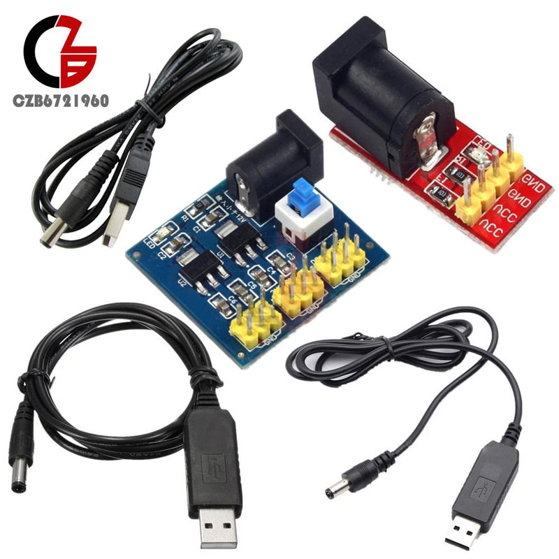 USB 2.1x5.5mm Male Connector Plus Step Up Module Converter DC 5V to DC 9V/12V
