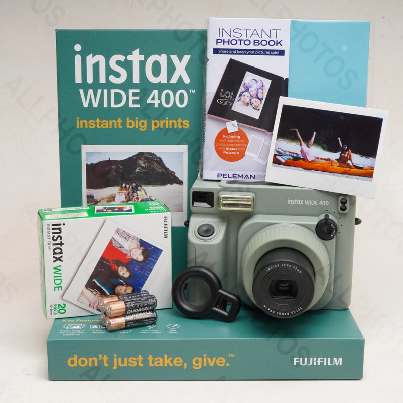 Fujifilm Instax Wide 400 Camera, Film & Photo Book Bundle