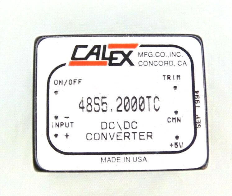 CALEX DC/DC converter module with 48S5 label, ON/OFF switch and TRIM control, 5V