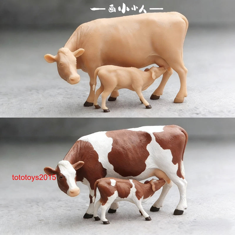 1/64 1/43 1/87 1/72 calf cow Mother animal Scene Miniatures Figures Doll Model