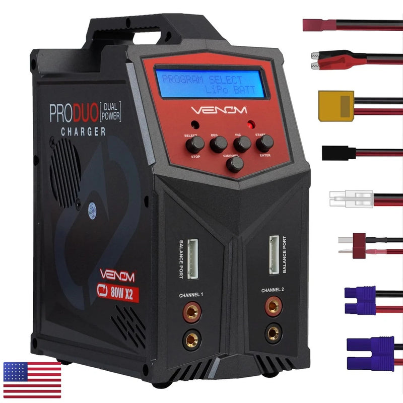 Venom Power Pro Duo LiPo Battery Charger for LiPo LiHV Li-Ion NiMH NiCD Pb Battery